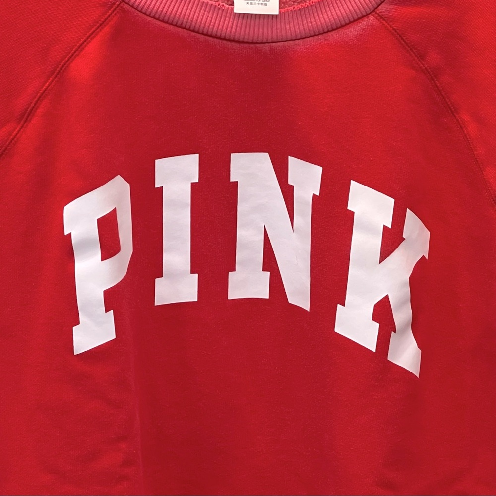 PINK Victoria’s Secret Red Varsity Crewneck Sweatshirt - Picture 2 of 10